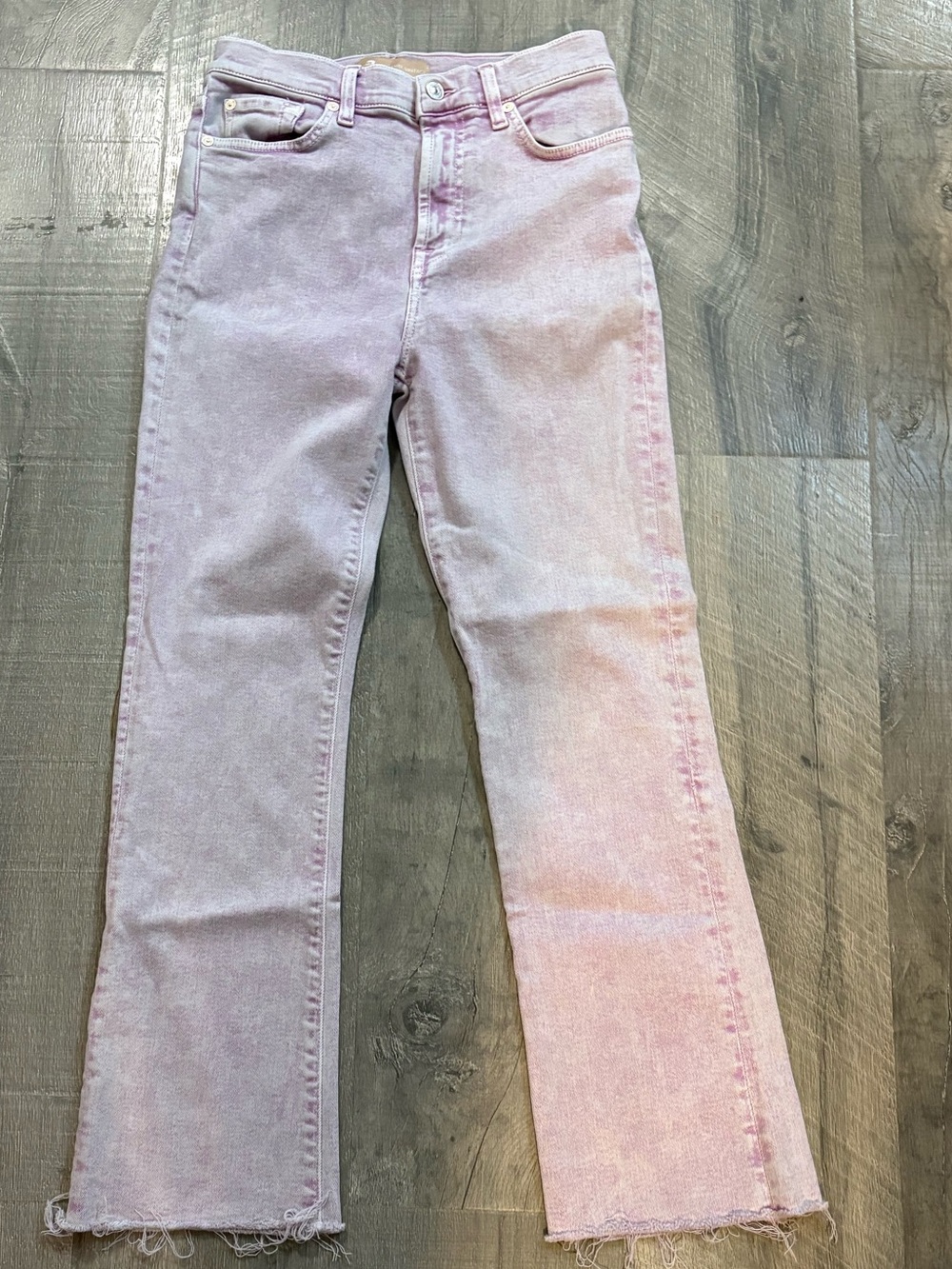 7 For All Mankind Pink Washed Wide Leg Jeans